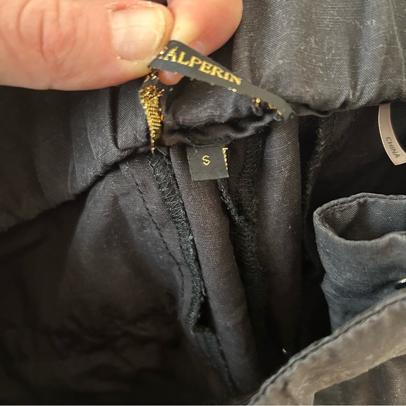 Kobi Halperin Black Linen Blend Elastic Waist Pull On Casual Pants Size Small - Picture 6 of 8